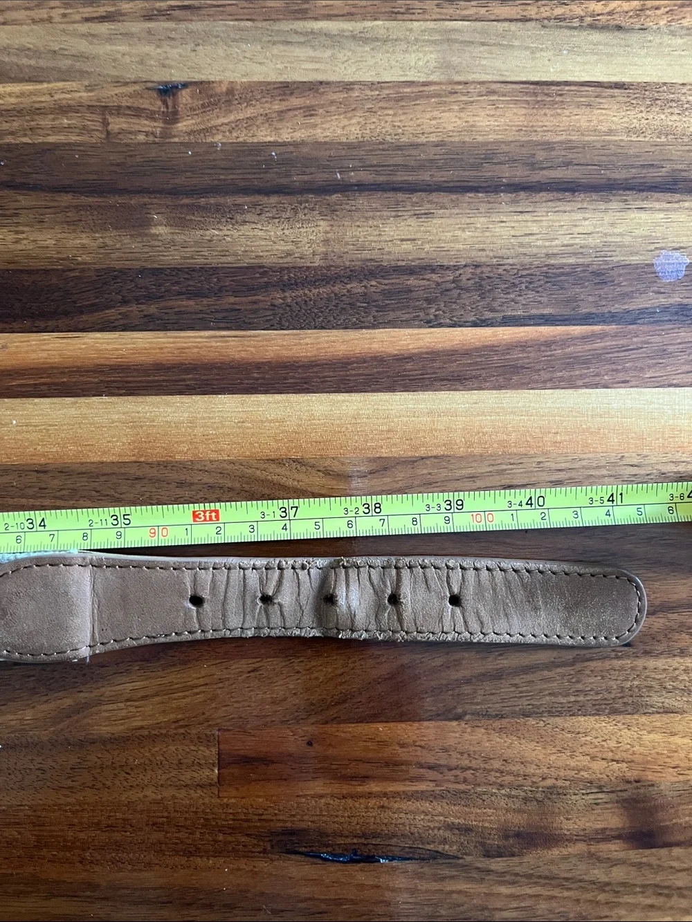Guy Harvey Tuna Embroidered Leather Belt Sz 38 Solid Brass Fishing